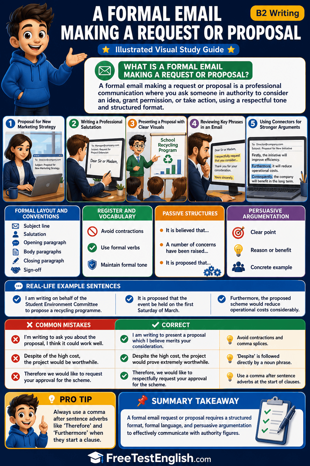 A Formal Email Making a Request or Proposal B2 Infographic