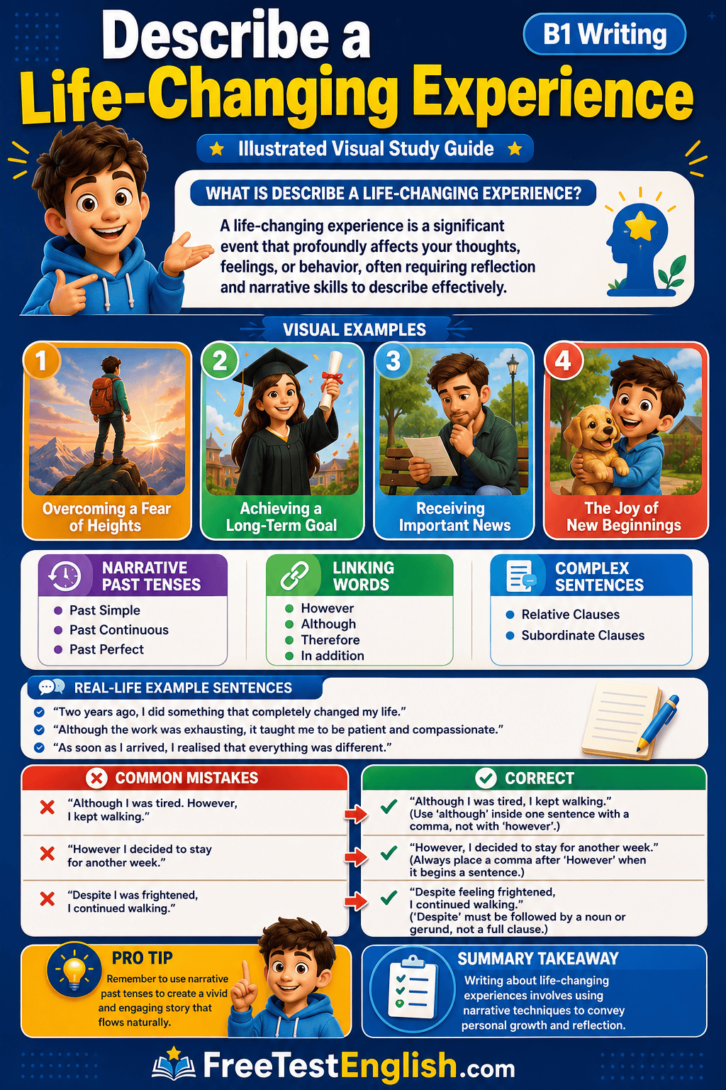 Describe a Life-Changing Experience B1 Infographic