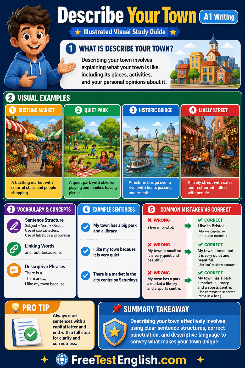 Describe Your Town A1 Infographic