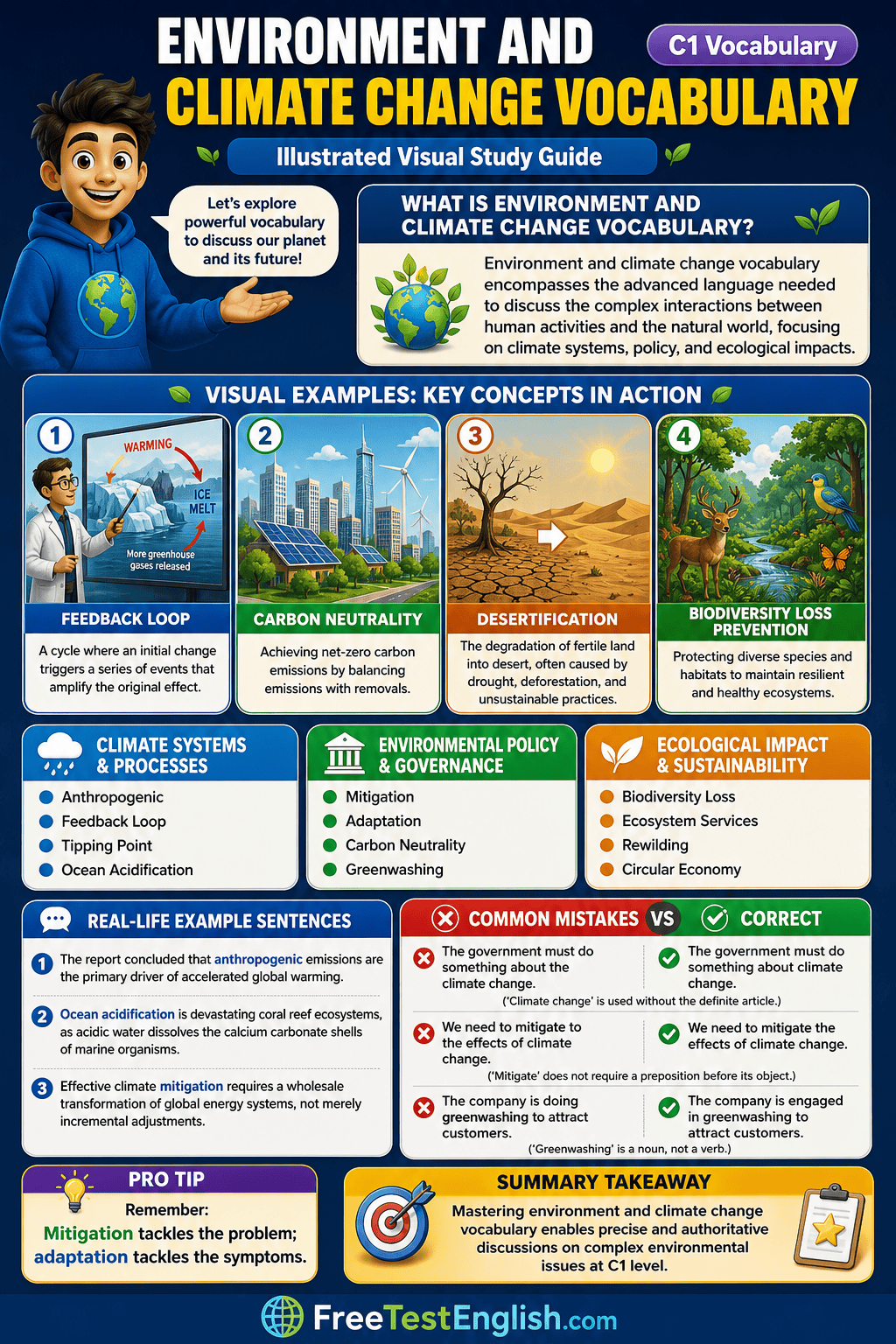 Environment and Climate Change Vocabulary C1 Infographic