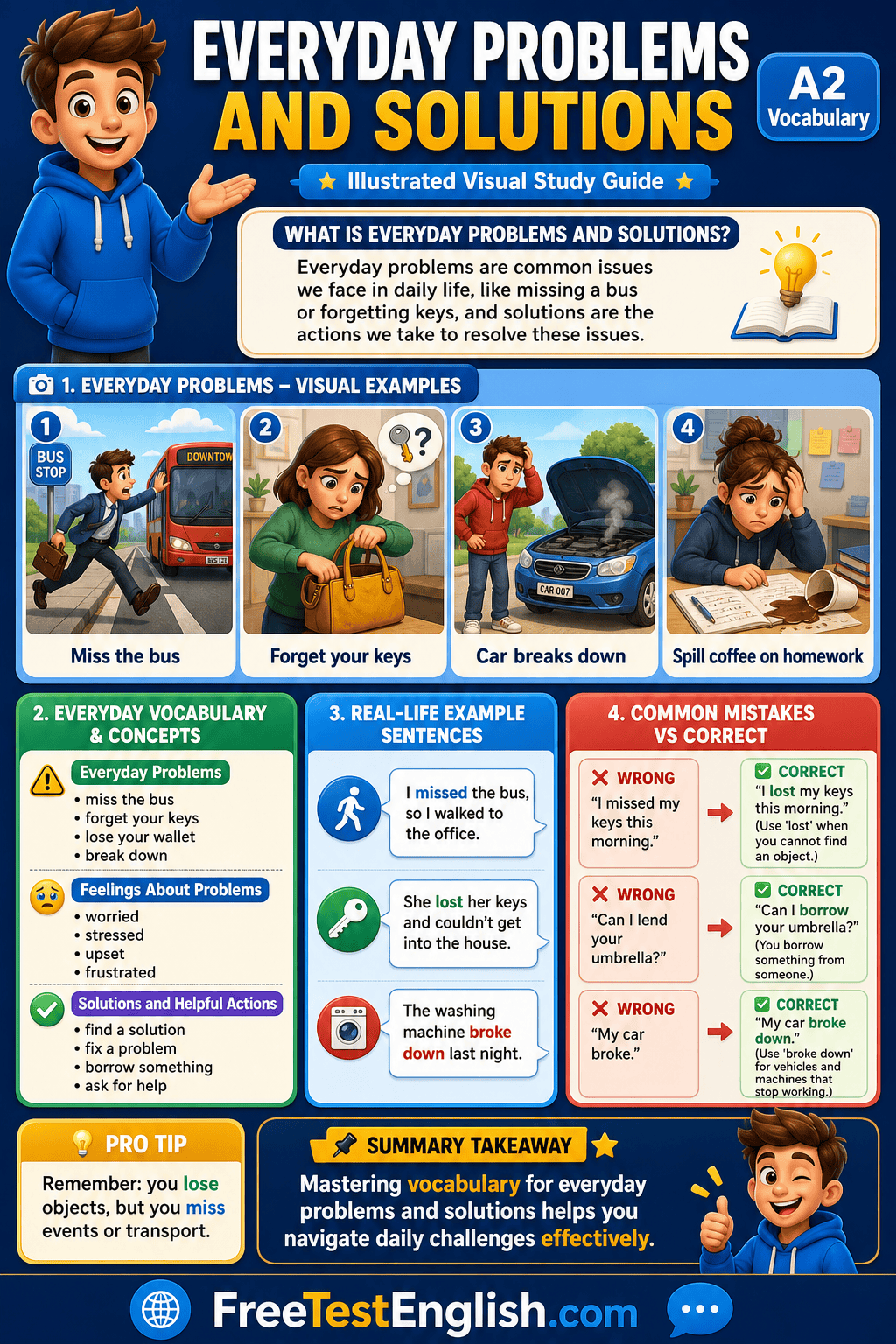 Everyday Problems and Solutions A2 Infographic
