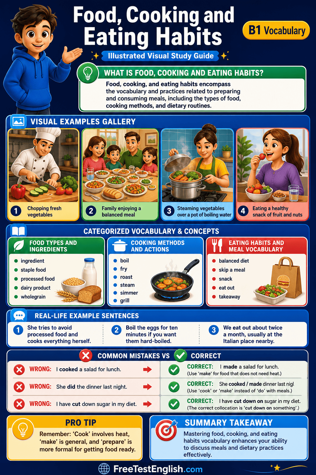 Food, Cooking and Eating Habits B1 Infographic