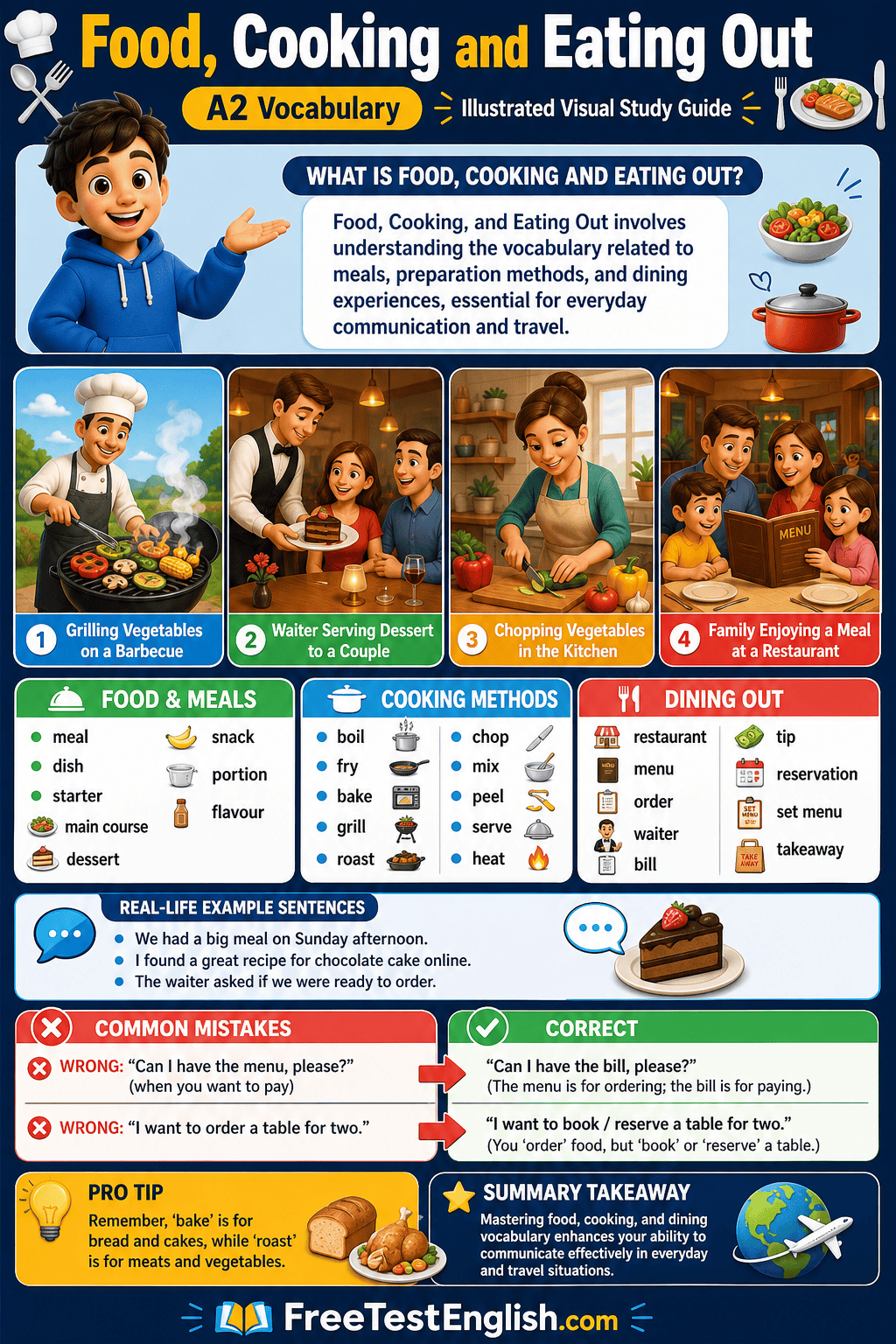Food, Cooking and Eating Out A2 Infographic
