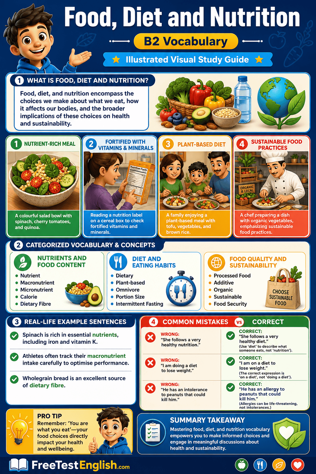 Food, Diet and Nutrition B2 Infographic