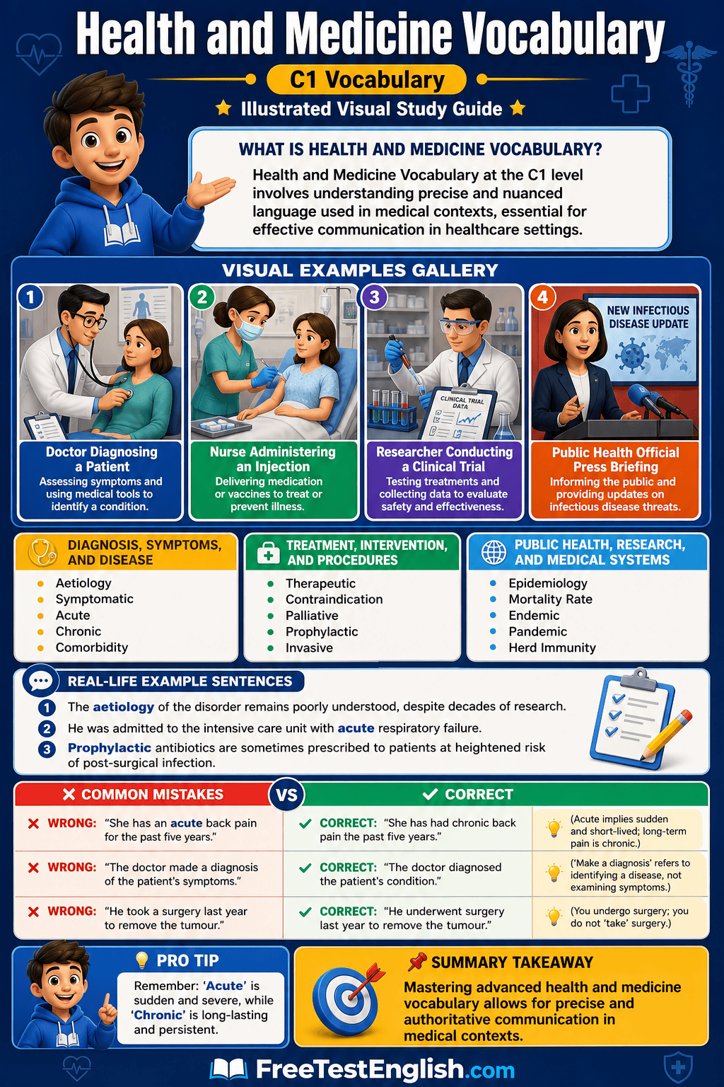 Health and Medicine Vocabulary C1 Infographic