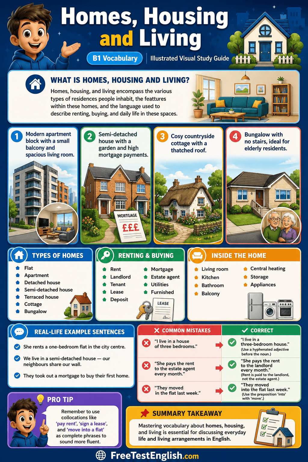 Homes, Housing and Living B1 Infographic