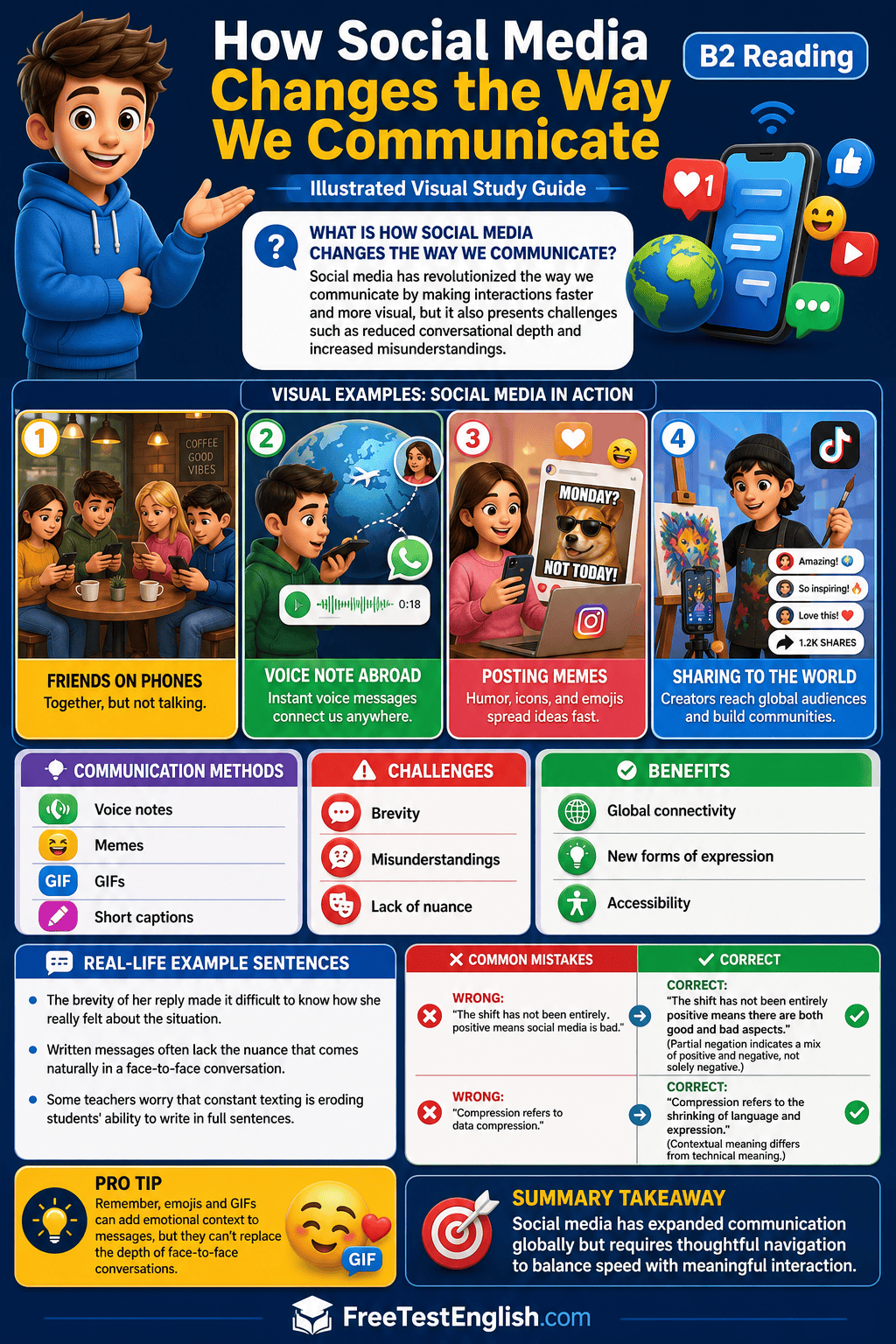 How Social Media Changes the Way We Communicate B2 Infographic