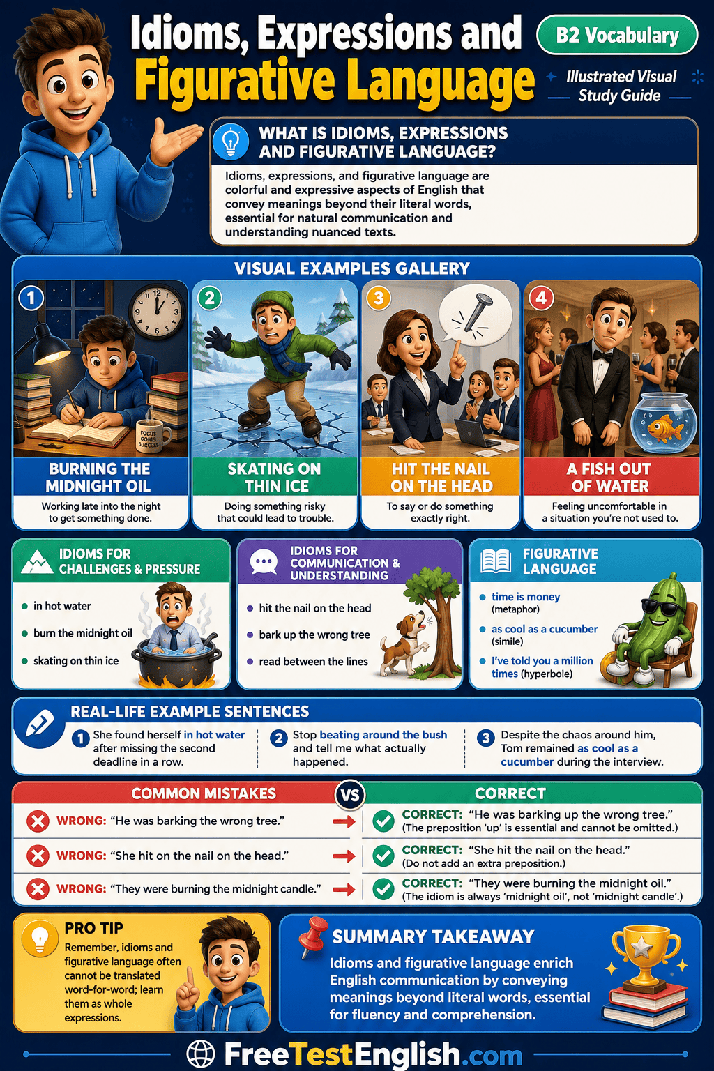 Idioms, Expressions and Figurative Language B2 Infographic