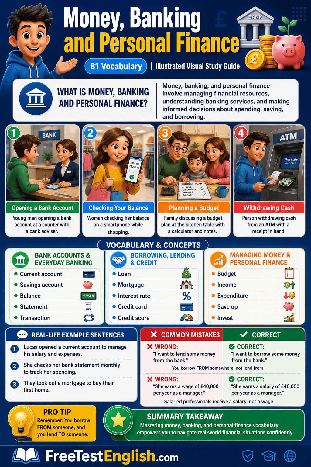 Money, Banking and Personal Finance B1 Infographic