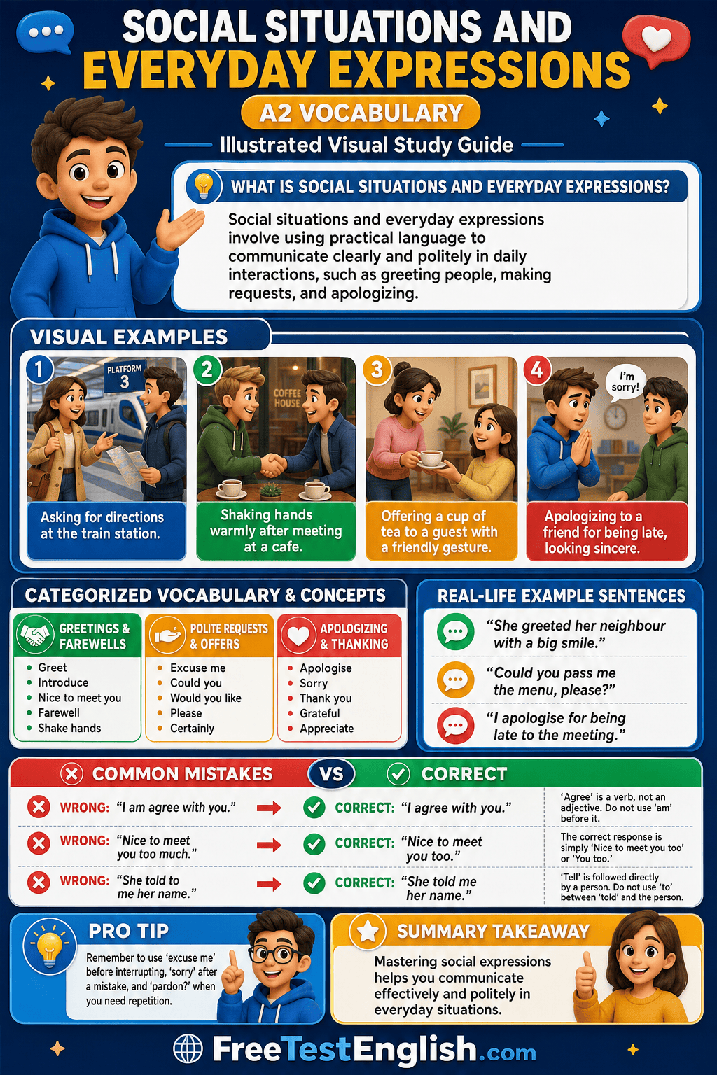 Social Situations and Everyday Expressions A2 Infographic