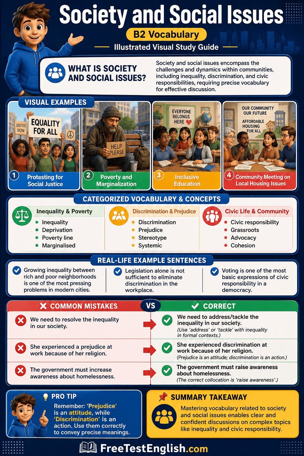 Society and Social Issues B2 Infographic