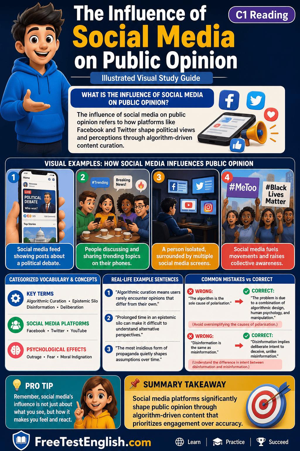 The Influence of Social Media on Public Opinion C1 Infographic