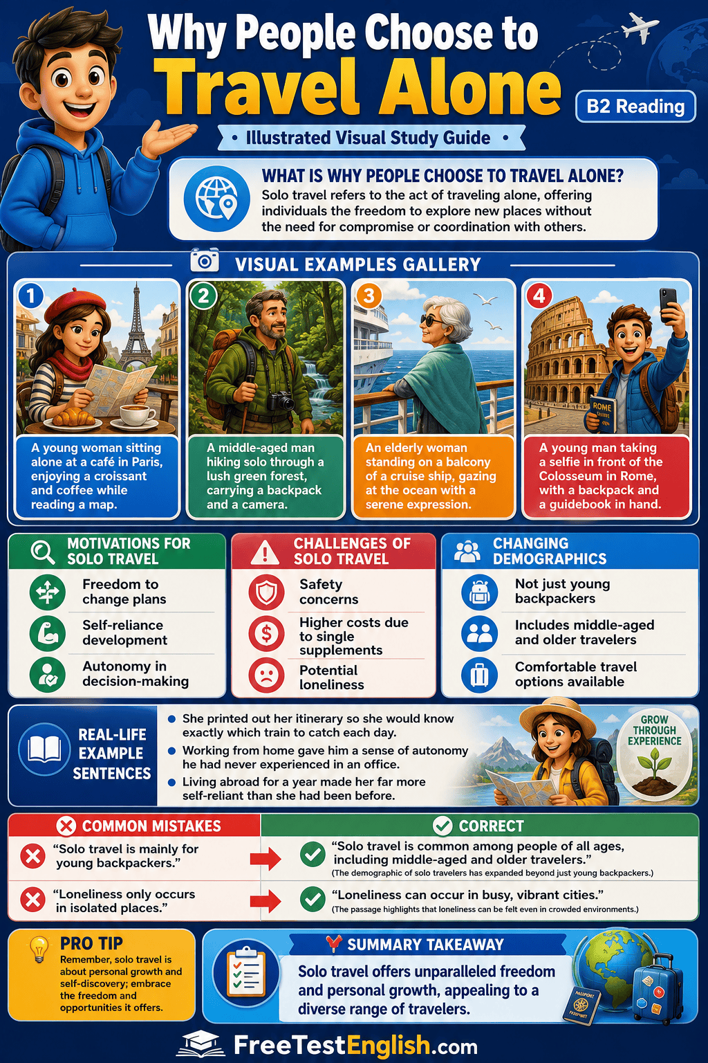 Why People Choose to Travel Alone B2 Infographic