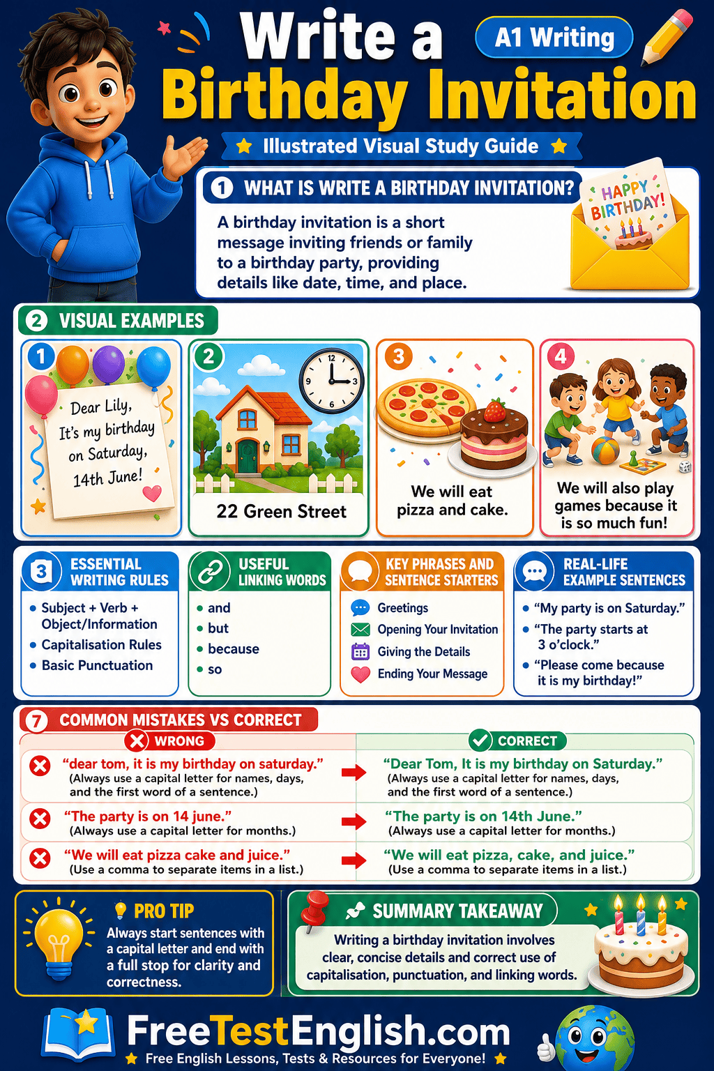 Write a Birthday Invitation A1 Infographic