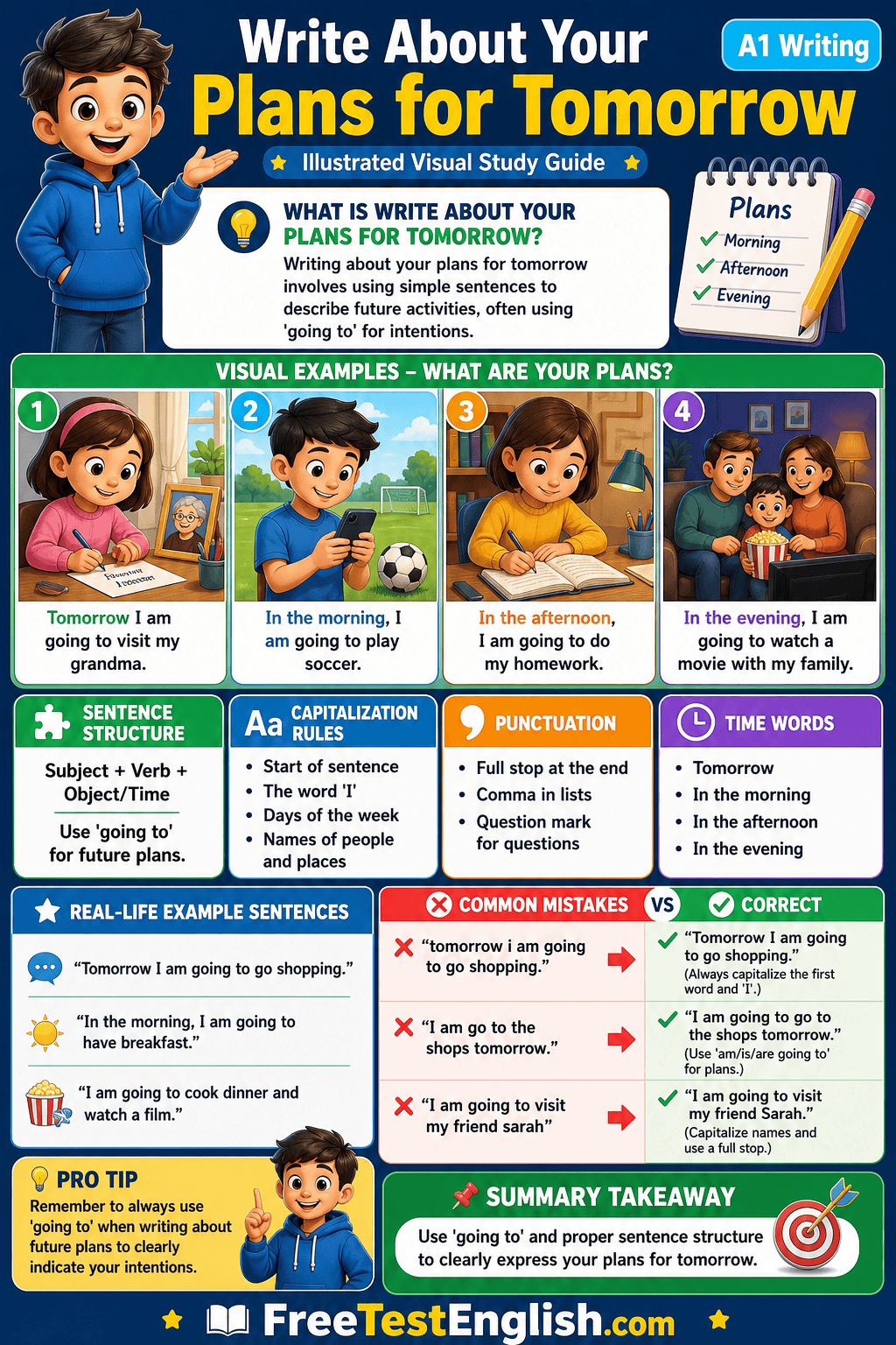 Write About Your Plans for Tomorrow A1 Infographic